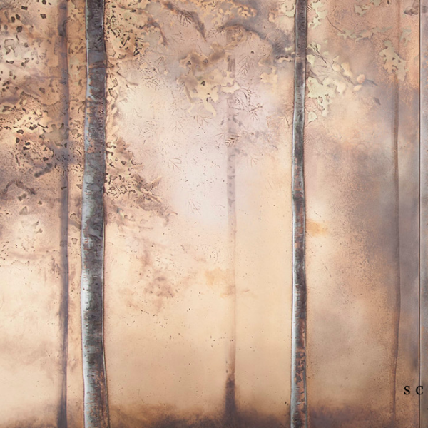 Textured Resin Panel with Forest Scene Design-liquid metal sheets